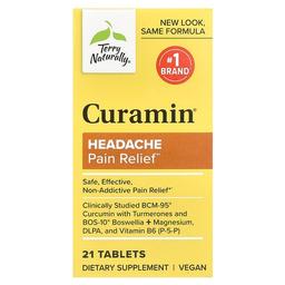 테리 내추럴리 Terry Naturally, Curamin®, 두통 및 통증 완화, 21정