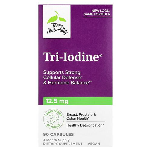 테리 내추럴리 Terry Naturally, 테리 내추럴리, 트리-요오드, 12.5 mg, 90 캡슐