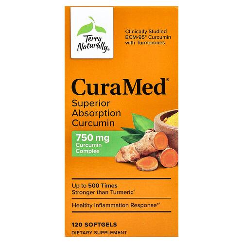 테리 내추럴리 Terry Naturally, CuraMed, 흡수력 강화 커큐민, 750mg, 소프트젤 120정