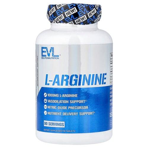 이보루션 뉴트리션 EVLution Nutrition, L-아르기닌, 1 g, 90 타블렛