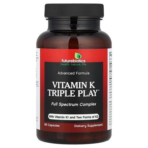 퓨쳐바이오틱스 Futurebiotics, VitaminK Triple Play™, 캡슐 60정