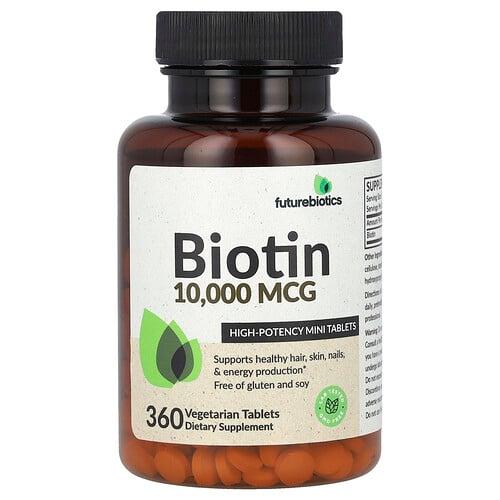 퓨쳐바이오틱스 Futurebiotics, 비오틴, 고효능, 10,000mcg, 베지 정제 360정 상품 이미지