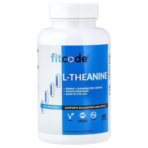 핏코드 fitcode, l-테아닌, 200mg, 베지 캡슐 60정