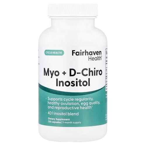 페어해븐 헬스 Fairhaven Health, 미오 + d-카이로 이노시톨, 캡슐 120정