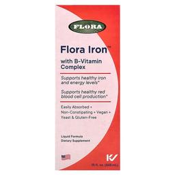 프로라 Flora, 비타민B 복합체 함유 철분, 445ml(15fl oz)