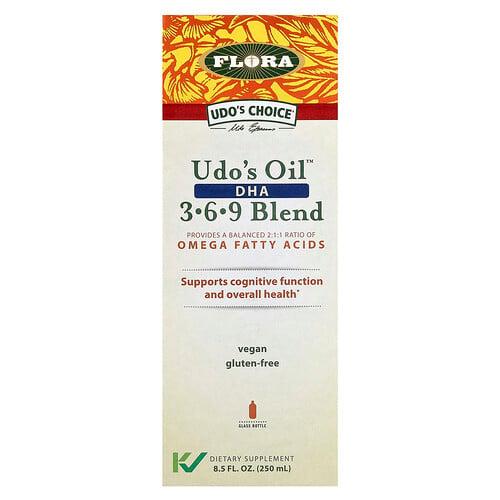프로라 Flora, Udo's Choice, Udo's 오일, DHA 3-6-9 혼합물, 250ml(8.5fl oz)