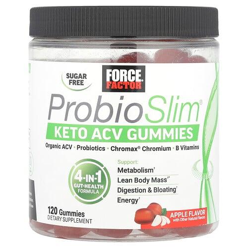 Force Factor, ProbioSlim®, 케토 ACV 구미젤리, 사과 맛, 구미젤리 120개
