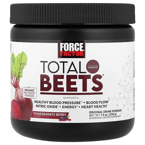 Force Factor, Total Beets, 오리지널 드링크 파우더, 석류 베리, 210g(7.4oz)