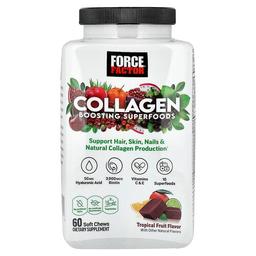 Force Factor, 콜라겐 강화 슈퍼 푸드, 트로피컬 과일 맛, 소프트츄 60개