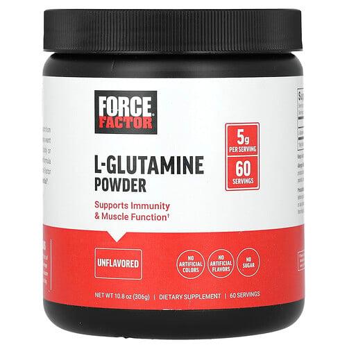 Force Factor, L-글루타민 분말, 무맛, 306g(10.8oz) 상품 이미지