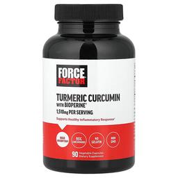 Force Factor, BioPerine® 함유 강황 커큐민, 베지 캡슐 90정