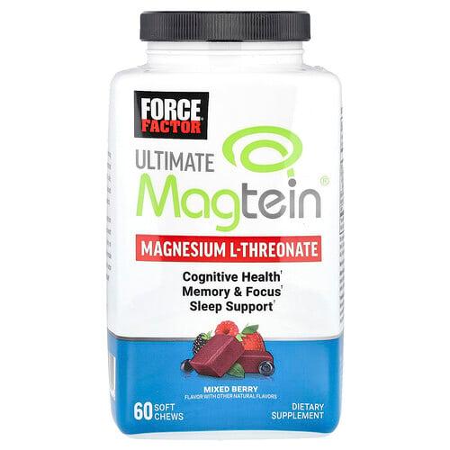 Force Factor, Ultimate Magtein®, 마그네슘 L-트레온산, 혼합 베리, 소프트츄 60개 상품 이미지