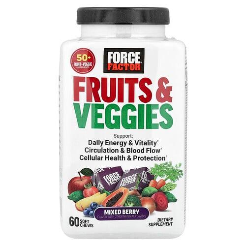 Force Factor, 과일 & 채소, 믹스 베리, 소프트츄 60개