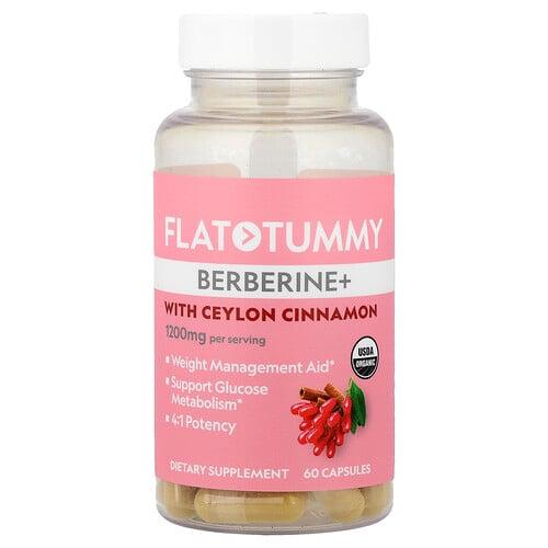 플랫 터미 Flat Tummy, 베르베린+, 실론 시나몬 함유, 캡슐 60정