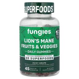 펀지스 Fungies, 노루궁뎅이버섯 및 채소 구미젤리, 쥬시 포도, 펙틴 구미젤리 45개