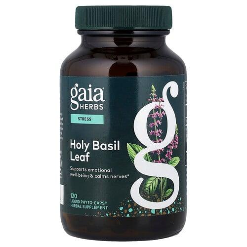 가이아 허브 Gaia Herbs, 홀리 바질 잎, 120 액상 Phyto-Caps®
