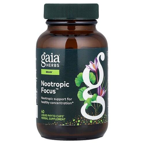 가이아 허브 Gaia Herbs, Nootropic Focus™, Phyto-Caps® 40정