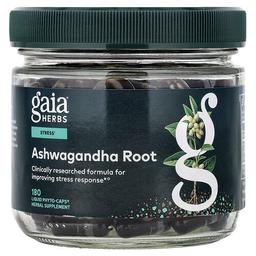 가이아 허브 Gaia Herbs, 아슈와간다 뿌리, 액상 파이토 캡슐 180정