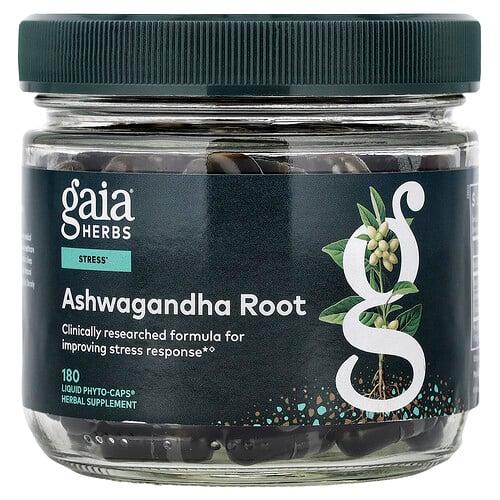 가이아 허브 Gaia Herbs, 아슈와간다 뿌리, 액상 파이토 캡슐 180정