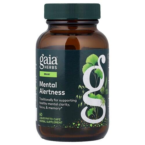 가이아 허브 Gaia Herbs, 주의력, Liquid Phyto-Caps® 60정(1정당 418mg)