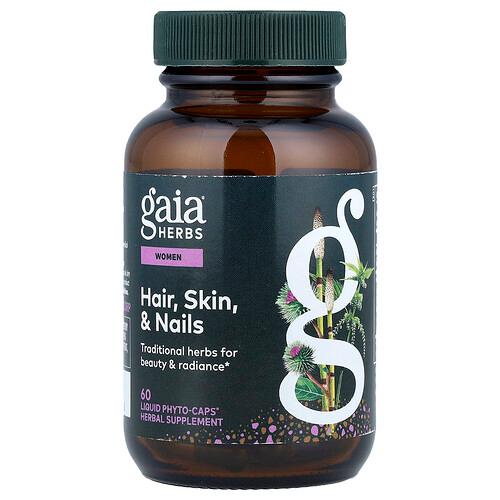 가이아 허브 Gaia Herbs, 여성, 모발, 피부 및 손발톱, 액상 Phyto-Caps® 60정