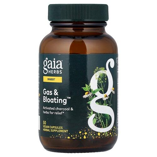 가이아 허브 Gaia Herbs, Gas & Bloating™, 비건 캡슐 50정 상품 이미지