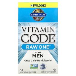 가든 오브 라이프 Garden of Life, Vitamin Code®, RAW One™, 남성용 종합비타민, 하루 1회, 베지 캡슐 30정