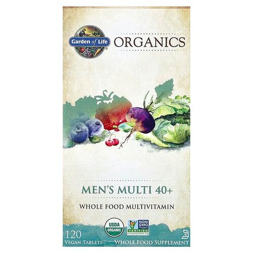 가든 오브 라이프 Garden of Life, 오가닉스, 남성용 멀티 40+, 비건 정제 120정