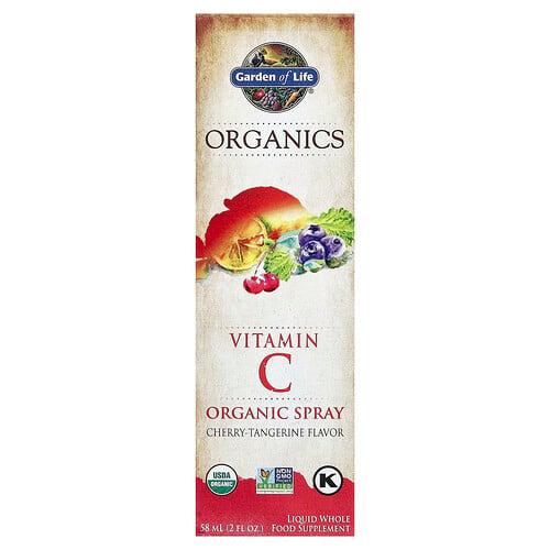 가든 오브 라이프 Garden of Life, MyKind Organics, 비타민C 오가닉 스프레이, 체리-탠저린, 58ml(2fl oz)