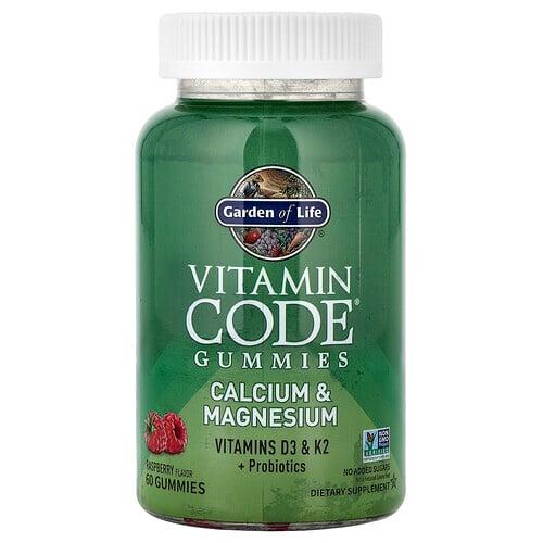 가든 오브 라이프 Garden of Life, Vitamin Code® 구미젤리, 칼슘 & 마그네슘, 라즈베리, 구미젤리 60개 상품 이미지