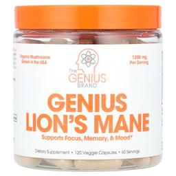 지니어스 브랜드 The Genius Brand, Genius 노루궁뎅이버섯, 베지 캡슐 120정(캡슐 1정당 600mg)