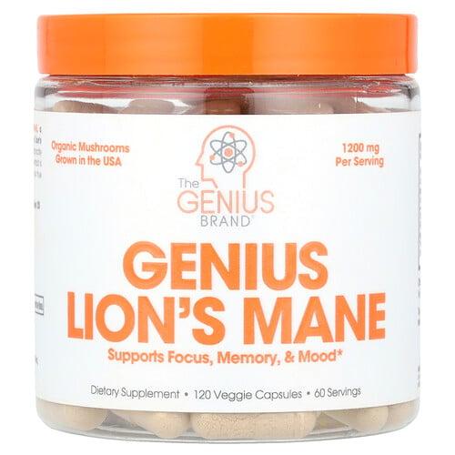 지니어스 브랜드 The Genius Brand, Genius 노루궁뎅이버섯, 베지 캡슐 120정(캡슐 1정당 600mg)