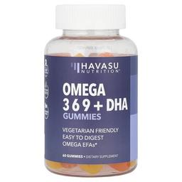 Havasu Nutrition, 오메가 및 DHA 구미젤리, 천연 레몬 및 오렌지 맛, 베지 구미젤리 60개