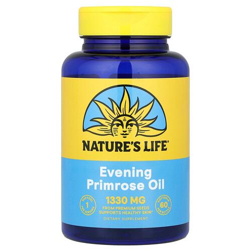 네츄럴 라이프 Nature's Life, 달맞이꽃 오일, 1,300mg, 소프트젤 60정