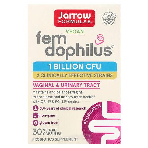 자로우 포뮬라 Jarrow Formulas, 비건 Fem Dophilus®, 10억CFU, 베지 캡슐 30정