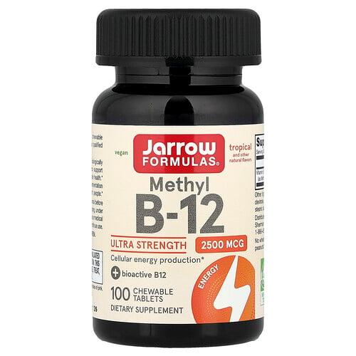 자로우 포뮬라 Jarrow Formulas, 메틸 B12, 트로피컬 맛, 2,500mcg, 츄어블 100정