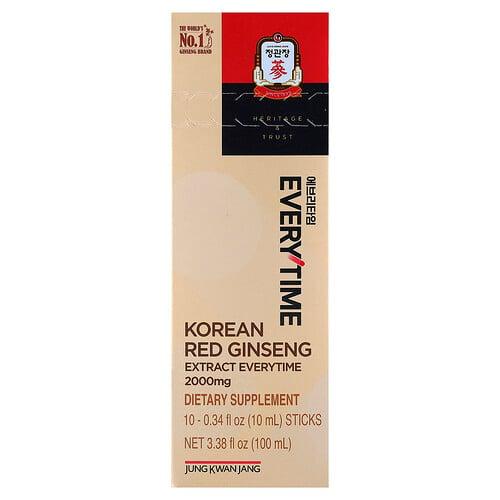 정관장 JungKwanJang, 한국산 홍삼 추출물, Everytime, 10개입, 개당 10ml(0.34fl oz) 상품 이미지