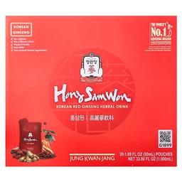 정관장 JungKwanJang, 한국산 홍삼 허브 드링크, 파우치 20개, 개당 50ml(1.69fl oz)