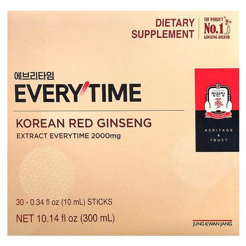 정관장 JungKwanJang, 한국산 홍삼 추출물, Everytime, 30개입, 개당 10ml(0.34fl oz)