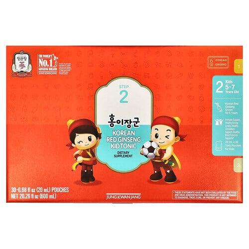 정관장 JungKwanJang, 한국 홍삼 어린이 강장제, 2단계, 5~7세, 파우치 30개, 각 20ml(0.68fl oz) 상품 이미지