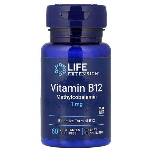 라이프 익스텐션 Life Extension, 비타민B12, 1mg, 식물성 사탕 정제 60정 상품 이미지