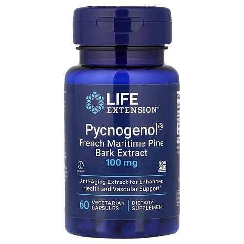 라이프 익스텐션 Life Extension, Pycnogenol, 프랑스 해송 껍질 추출물, 100mg, 베지 캡슐 60정
