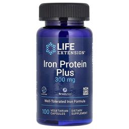 라이프 익스텐션 Life Extension, 철분 단백질 플러스, IronAid, 300mg, 베지 캡슐 100정