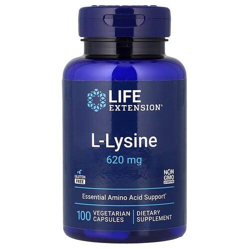 라이프 익스텐션 Life Extension, L-라이신, 620mg, 베지 캡슐 100정