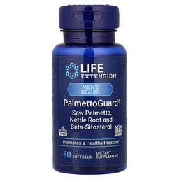 라이프 익스텐션 Life Extension, 남성 건강, PalmettoGuard®, 쏘팔메토, 쐐기풀 뿌리 및 베타-시토스테롤, 소프트젤 60정