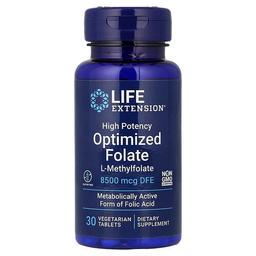 라이프 익스텐션 Life Extension, 최적화된 엽산, 고효능, 8,500mcg DFE, 베지 정제 30정