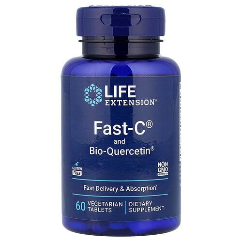 라이프 익스텐션 Life Extension, Fast-C 및 퀘르세틴 파이토솜, 60 식물성 정제 상품 이미지