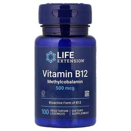 라이프 익스텐션 Life Extension, 비타민B12, 메틸코발라민, 500mcg, 식물성 사탕 정제 100정
