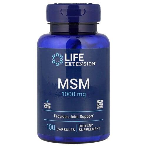 라이프 익스텐션 Life Extension, MSM, 캡슐 100정(캡슐 1정당 1,000mg) 상품 이미지