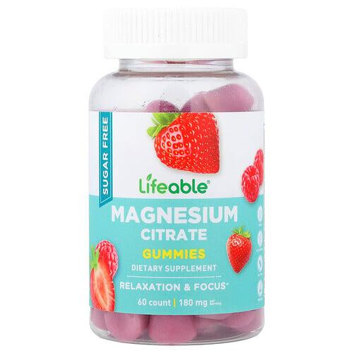 라이퍼블 Lifeable, 마그네슘시트레이트 구미젤리, 베리, 구미젤리 60개(구미젤리 1개당 90mg)